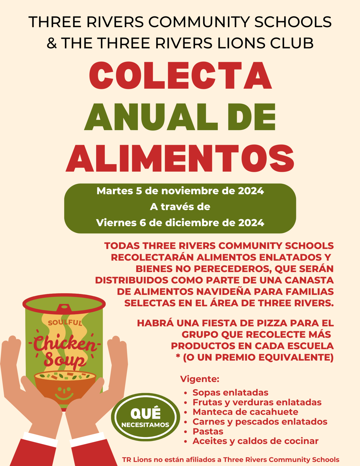 Food Drive Spanish